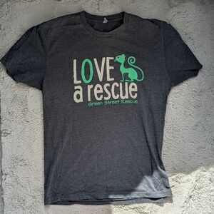 Green Street Rescue “Love a Rescue” Graphic T-Shirt | Medium